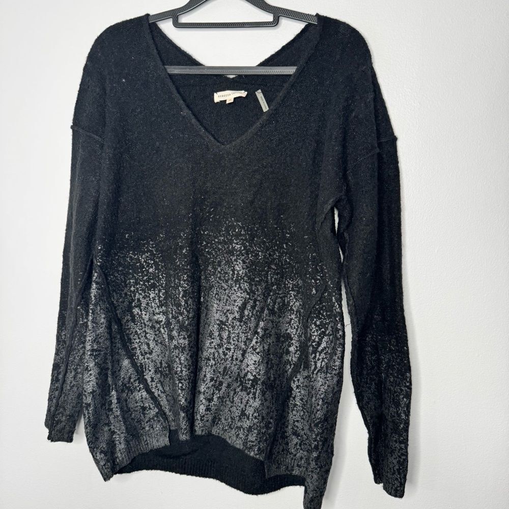 Rebecca Taylor Black and Gray Gradient Sweater